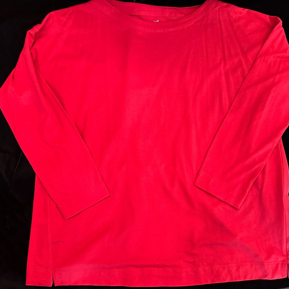 J. Jill CHERRY Luxe Supima Red Long Sleeve Tee